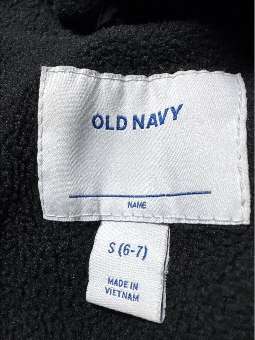 Old Navy Kids Puffer Jacket Size 6-7 Black Hooded Full Zip Lightweight